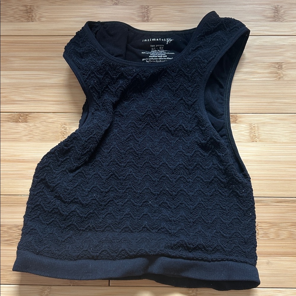 Free People Knitted Black Intimately Crop Top